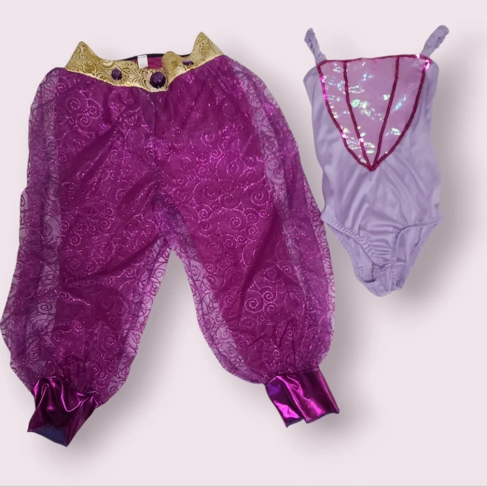 Halloween PRINCESS GENIE Purple and GOLD Costume with Gem Accents Girls Sm